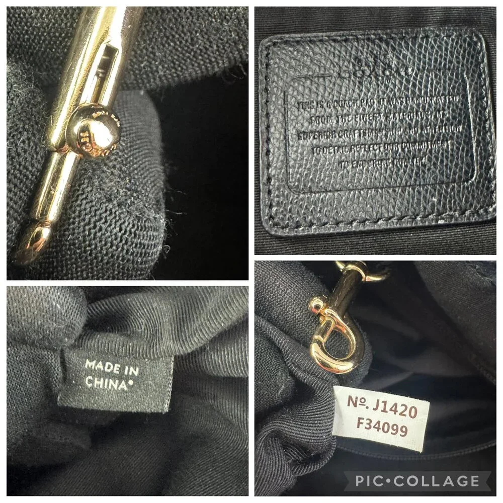 Authentic Coach # F34099 Black Leather Crossgrain Large Taxi Tote Bag - Picture 11 of 13